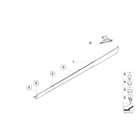 Zaczep listwy progowej BMW E46 Compact 316 318 320 325 - 51717895038