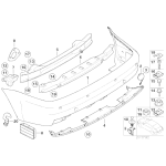 Mocowanie zderzaka tył lewe BMW E46 M3 Cabrio Coupe CSL - 51127895643