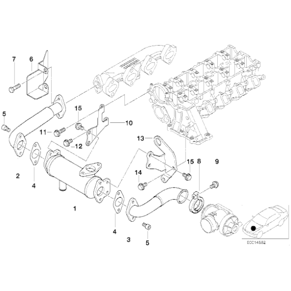 Przewód rurowy chłodnicy spalin BMW E39 E46 520d 320d M47 - 11712247881