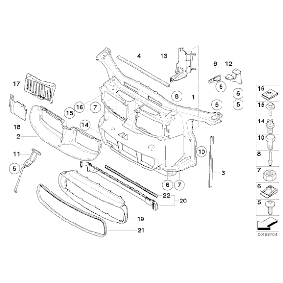 Wzmocnienie czołowe BMW E90 E92 E93 M3 S65 - 51647900810