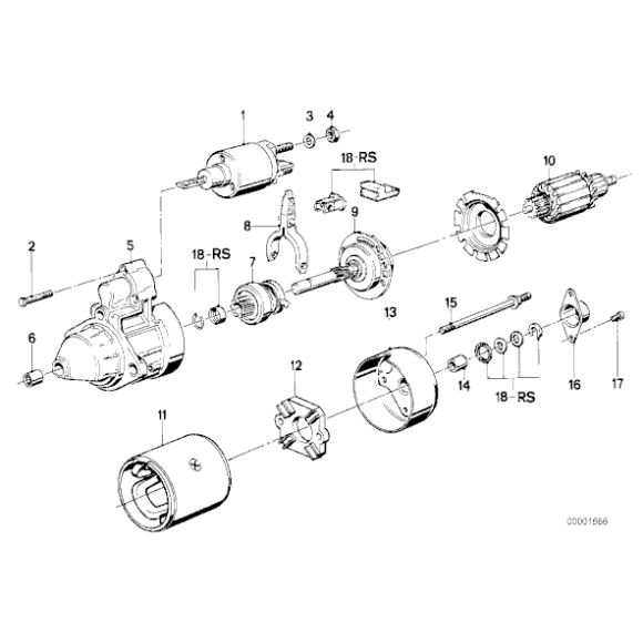 Tuleja łożyskowa rozrusznika BMW E30 E36 E28 316 318 320 325 518 525e - 12411273241
