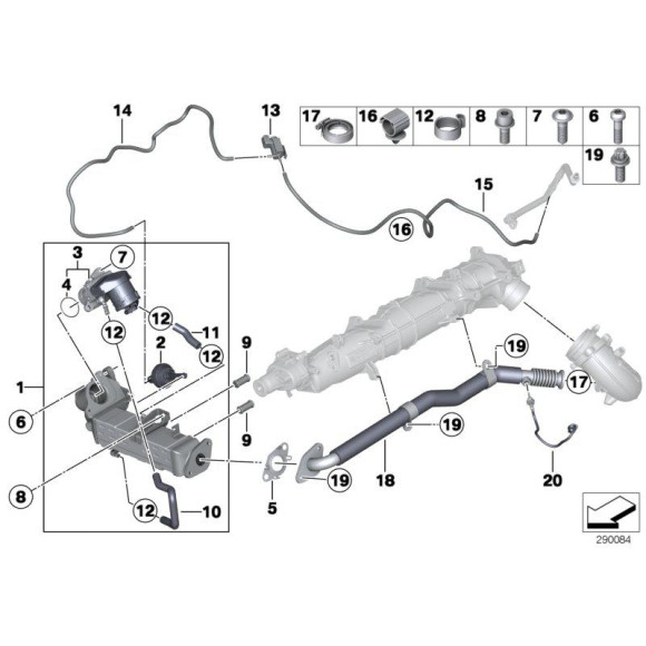 Obejma BMW E38 E39 E46 E53 E60 E61 E63 E64 E65 E70 E71 E83 E90 E91 E92 F01 F10 F11 F15 F16 - 11717786146