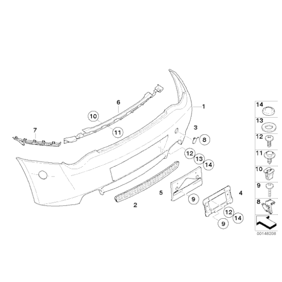 Kratka zderzaka tył BMW Z4 M3 - 51128040081