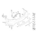Zaślepka ucha holowniczego gruntowana zderzaka tył M BMW E90 E90N 316 318 320 323 325 330 335 - 51128041134