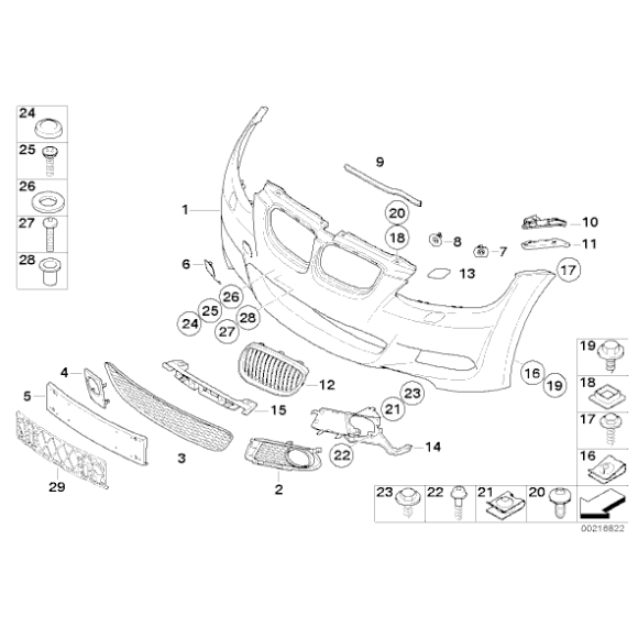 51118044378 Mocowanie halogenu prawe BMW E92 E93 316 320 325 328 330 335 - 51118044378 - Części oryginalne BMW Łódź | Sklep internetowy BMW