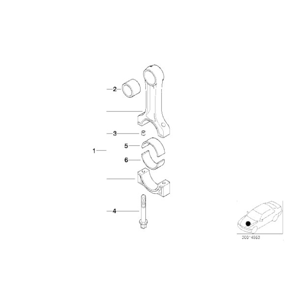 Tulejka pasowana korbowodu BMW E12 E21 E28 E30 E31 E32 E34 E36 E38 E39 E46 E53 X5 E60 E83 X3 - 11241280833
