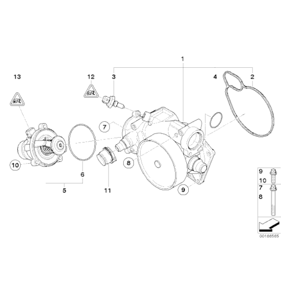 Termostat BMW E60 E65 X5 F01 F07 F10 540 545 550 650 735 740 760 745 750 - 11537586885