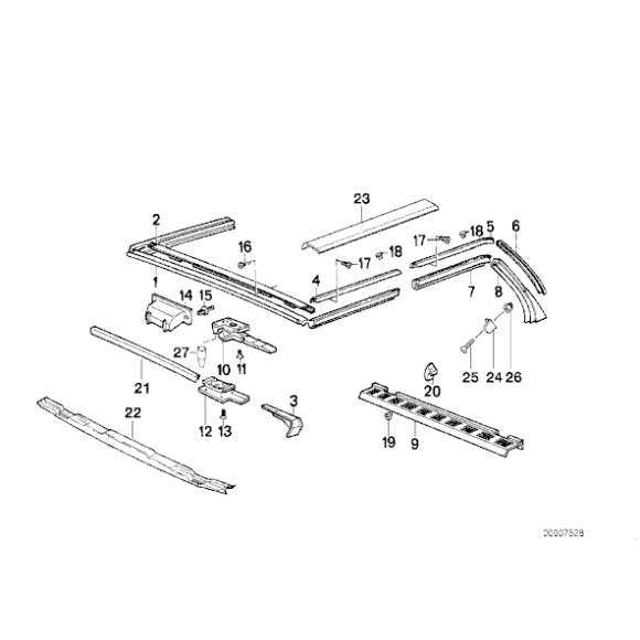 Uszczelka dachu BMW E30 Cabrio 318i 320i 325i M3 - 54318100908