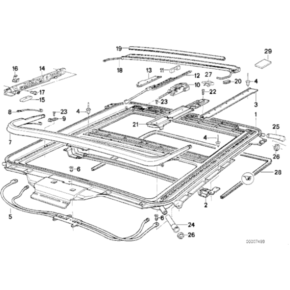 54138108335 Rynienka szyberdachu tył BMW E31 840 850 - 54138108335 - Części oryginalne BMW Łódź | Sklep internetowy BMW