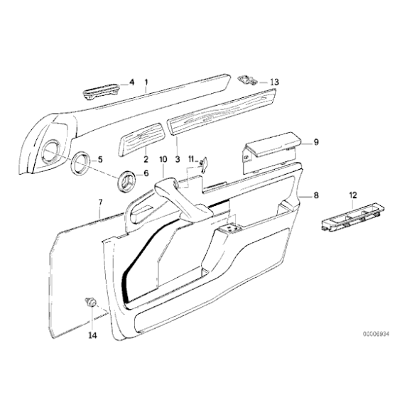 51418110487 Osłona tapicerki boczka drzwi przód lewa SILBERGRAU BMW E34 E32 - 51418110487 - Części oryginalne BMW Łódź | Sklep internetowy BMW