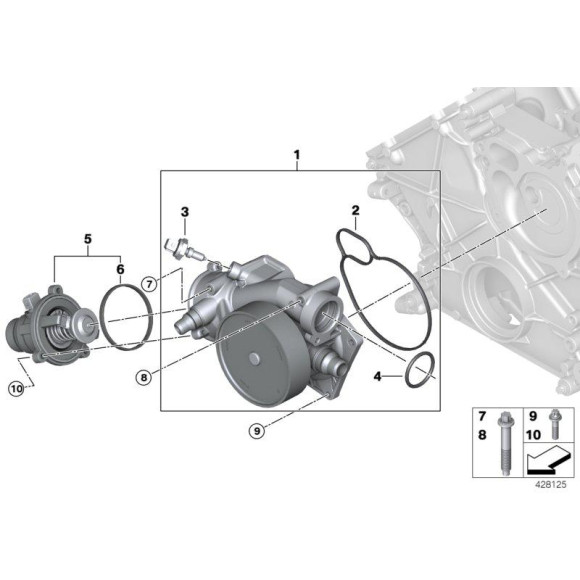 Termostat BMW E60 E65 X5 F01 F07 F10 540 545 550 650 735 740 760 745 750 - 11537586885