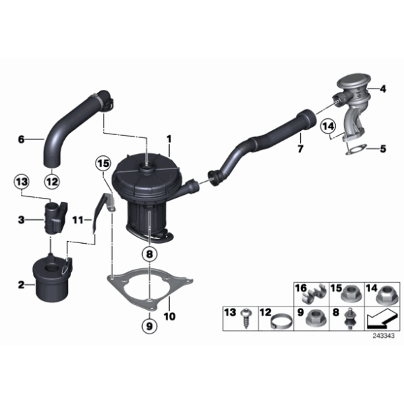 Filtr powietrza AGR wtórny BMW E53 X5 E83 X3 E60 545i 520i 530i 525i E64 645i X1 18i E90N 320i - 11727534722