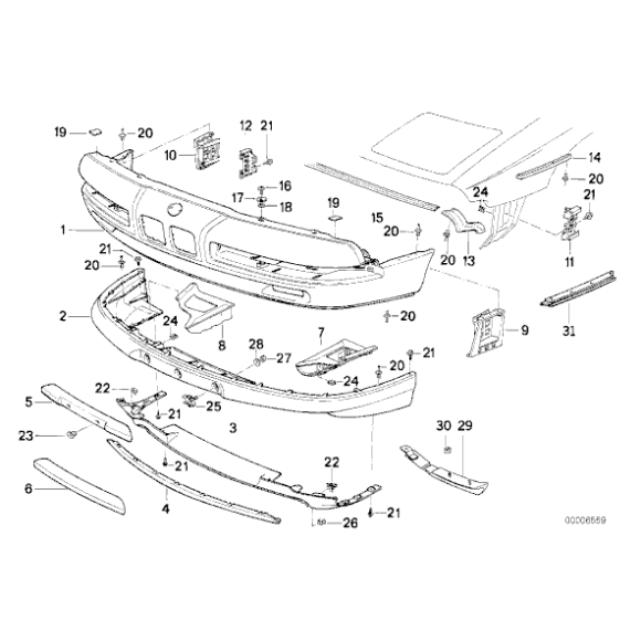 51118124440 Uszczelka zderzaka reflektora prawa BMW E31 840i 840Ci 850Ci 850CSi - 51118124440 - Części oryginalne BMW Łódź | Sklep internetowy BMW