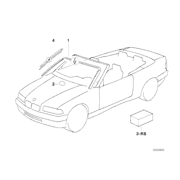 Osłona słupka przedniego lewego szyby BMW E36 Cabrio 318i 320i 323i 325i 328i M3 - 51138132633