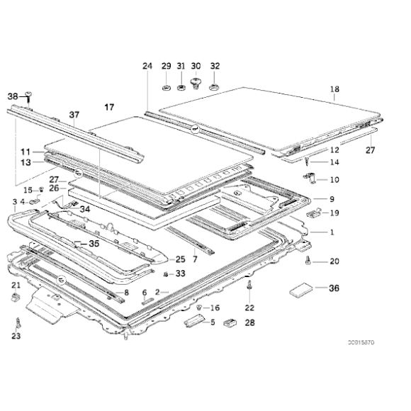 Uszczelka szyberdachu BMW E34 Touring 518 520 525 530 540 M5 - 54128133642