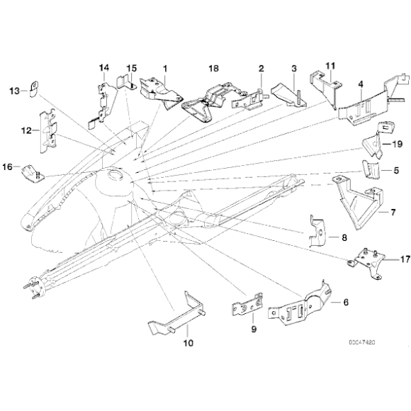 Uchwyt zbiornika spryskiwacza intensywnego BMW 316 318 320 323 325 328 M3 - 41148144394