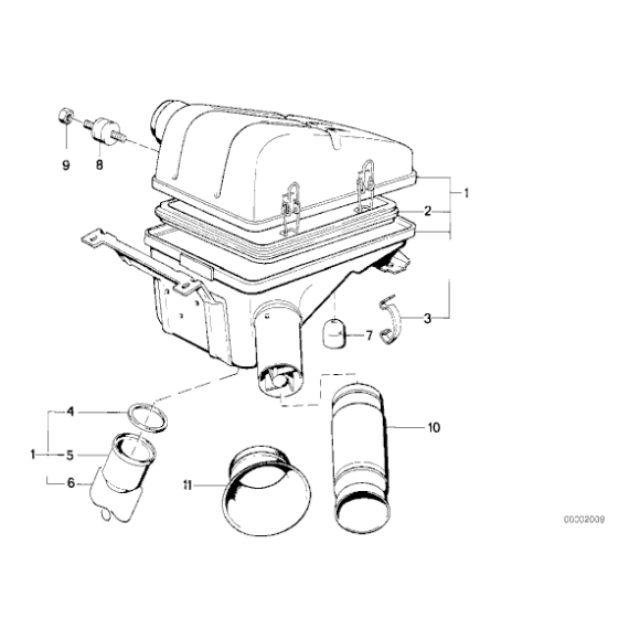 Przewód wlotowy powietrza BMW E23 E24 E28 728 733 735 628 635 633 525 533 528 535 - 13711287326