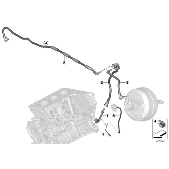Przewód podciśnieniowy BMW E38 E39 E46 E60 E63 E65 E70 E81 E83 E84 E90 E91 F01 F07 F10 F12 F15 F20 F30 F34 F48 MINI G01 G11 G20 