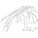 Listwa ozdobna słupka B tylna lewa BMW E39 520 523 525 528 530 535 540 - 51348159873