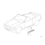 Osłona progu dolna lewa schwarz BMW E36 Cabrio 318 320 323 325 328 M3 - 51478165991
