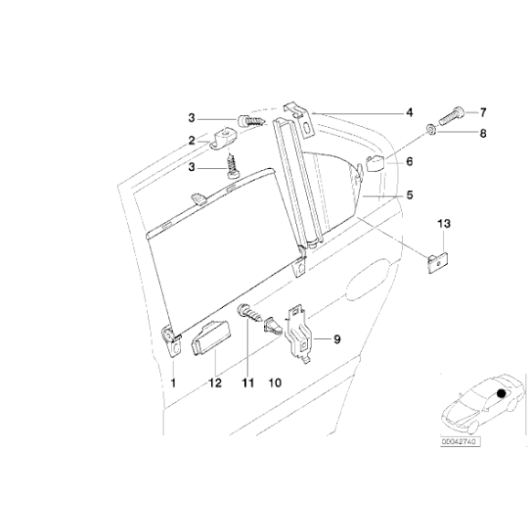 51168169707 Uchwyt rolety przeciwsłonecznej - 51168169707 - Części oryginalne BMW Łódź | Sklep internetowy BMW