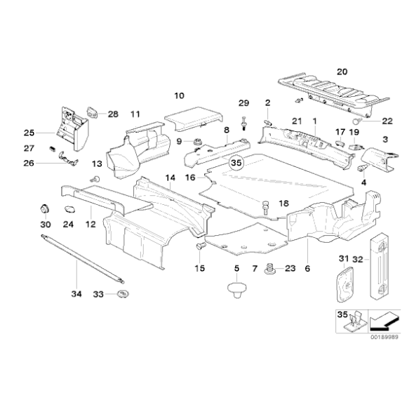 51478173358 Osłona wnęki bagażnika prawa BMW E36 Cabrio 318i 320i 323i 325i 328i M3 - 51478173358 - Części oryginalne BMW Łódź | Sklep internetowy BMW
