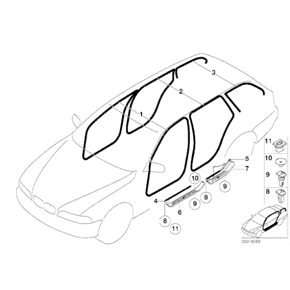 Osłona progu przód prawa BMW E39 520 523 525 528 530 - 51478178120