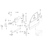 Zawias drzwi przód górny lewy BMW E38 725 728 730 735 740 750 prod. do 1998-06 - 41518184165