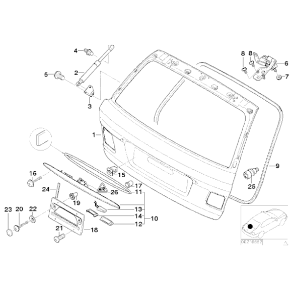 Uszczelka listwy pokrywy bagażnika BMW E46 Touring 316 318 320 323 325 328 330 - 51138185791