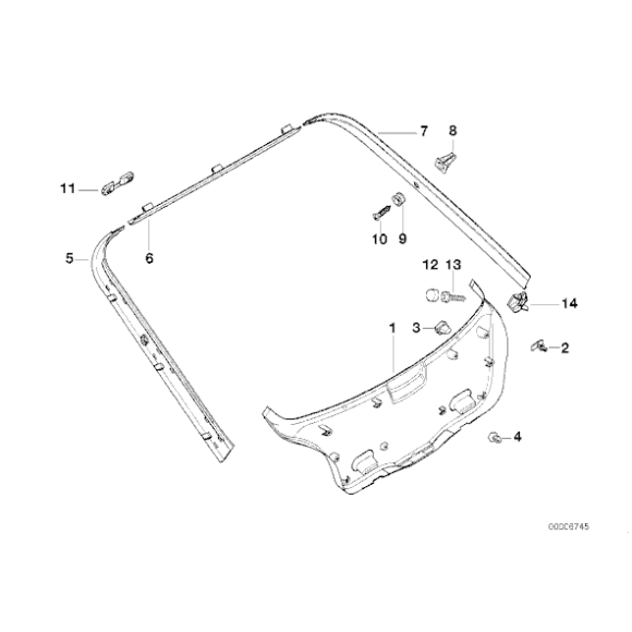 Osłona pokrywy bagażnika lewa BMW E36 Compact 316i 318tds 318ti 323ti - 51498191269