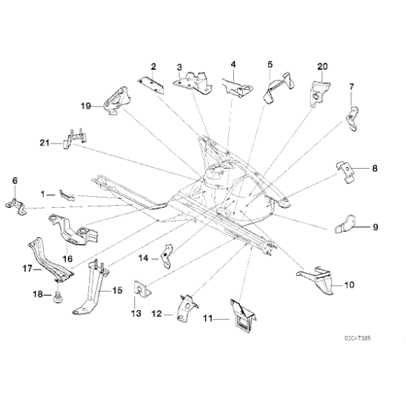Uchwyt zderzaka, boczny przed. lewy - 41148192971