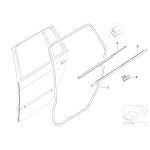 Uszczelka drzwi tył prawa BMW E46 sedan touring 316 318 320 323 325 328 330 - 51348194778
