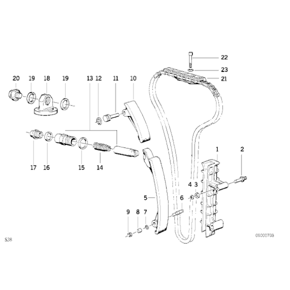 11311308495 Szyna ślizgowa łańcucha BMW E24 E28 E30 E34 M5 M3 320is M6 M635CSi - 11311308495 - Części oryginalne BMW Łódź | Sklep internetowy BMW