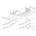 Listwa zderzaka tył lewa BMW E36 316 318 320 323 325 328 - 51128206371