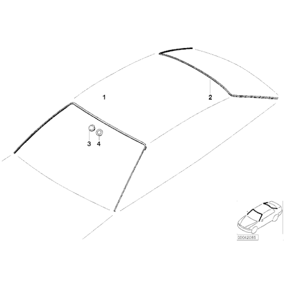 Uszczelka osłona szyby przód BMW E46 coupe 316Ci 318Ci 320Ci 323Ci 330Cd 330Ci 325Ci 328Ci 320Cd - 51318208471