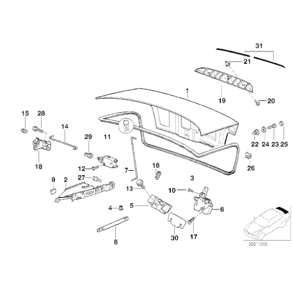 51248209730 Zamek klapy tył bagażnika BMW E36 sedan 318i 320i 323i 325i 328i M3 - 51248209730 - Części oryginalne BMW Łódź | Sklep internetowy BMW