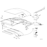 Zestaw naprawczy podsufitki składanego dachu BMW E36 Cabrio 318i 320i 323i 325i 328i M3 - 54318211902