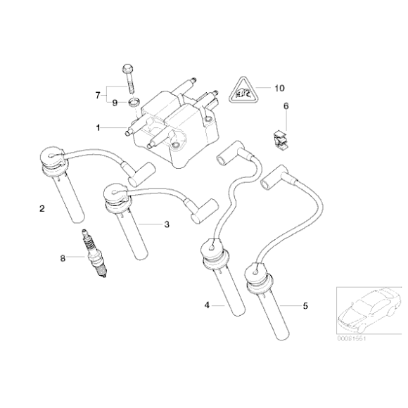 12127513033 Przewód zapłonowy z wtykiem MINI R50 R52 R53 Cooper One 1,4i 1,6i W10 - 12127513033 - Części oryginalne BMW Łódź | Sklep internetowy BMW