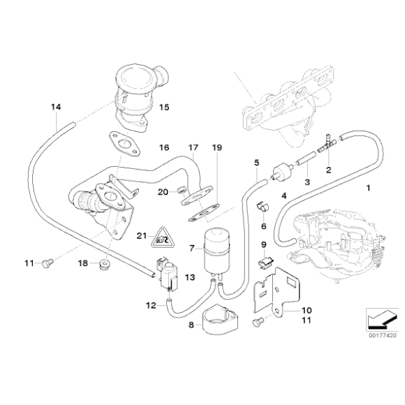 Zawór zwrotny BMW E23 E24 E31 E34 E36 E38 E39 E46 E53 X5 E60 E61 Z3 - 11611312737