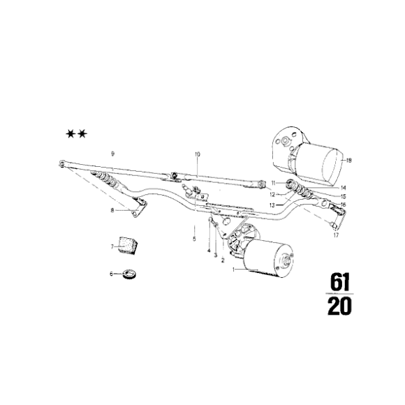Podkładka silniczka wycieraczek BMW 114 E12 E23 E24 E28 E30 - 61611353835