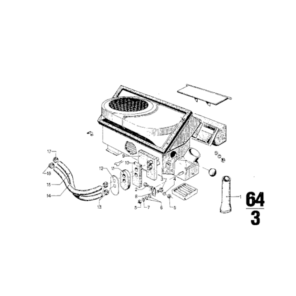Przewód ukł. chłodzenia i klimatyzacji BMW E3 E9 2500 2800 2,8L 3,0L 3,0Si 2,5CS 3,0S 3,0CSL - 64211354603