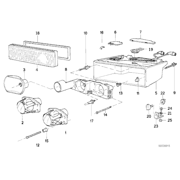 Obudowa reflektora BMW E31 840Ci 850Ci - 63128354537