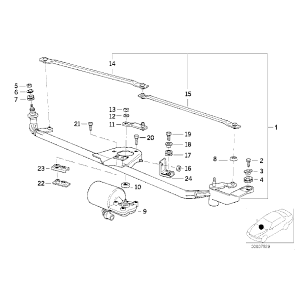 Pierścień tłumiący mechanizmu wycieraczki BMW E36 316 318 320 323 325 328 M3 - 61618357834