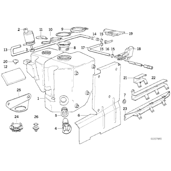 Zbiornik płynu do spryskiwaczy BMW E31 840i 840Ci 850Ci 850CSi - 61678360020