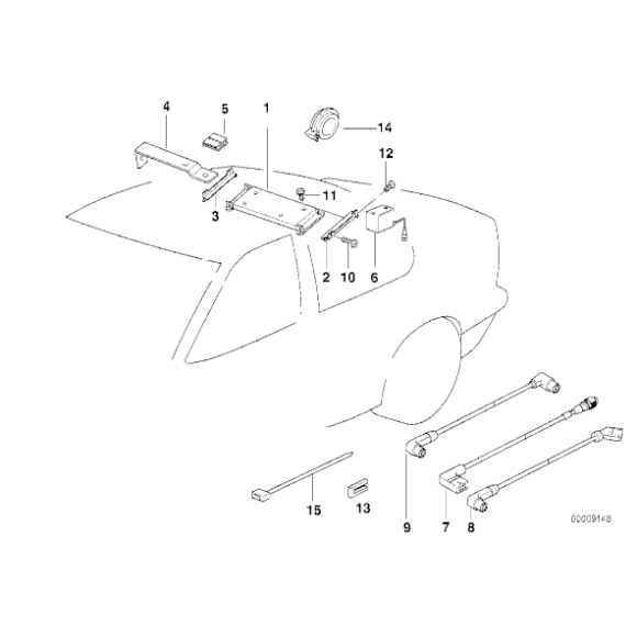 Uchwyt wtyczek zestawu przewodów zmieniarki CD BMW E36 318i 320i 323i 325i 328i M3 Cabrio - 65128361159