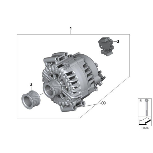 Śruby alternatora kpl. BMW E60 E61 E63 E65 E70 E83 E87 E90 E91 F01 F10 F25 - 12310392568
