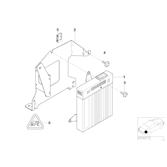 Uchwyt wzmacniacza systemu Hifi BMW E46 316 318 320 323 325 328 330 M3 - 65128370926