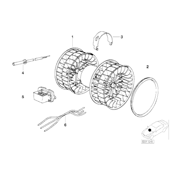 Wentylator wnętrza dmuchawa BMW E31 E32 E34 - 64118390935