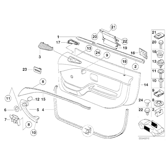 Uszczelka drzwi przednia lewa BMW Z3 2.8 3.0 M3 1.8 1.9 2.0 2.5 2.8 3.0 - 51718397375