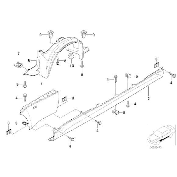 Próg prawy BMW E36 Z3 1,8i 1,9i - 41218398650